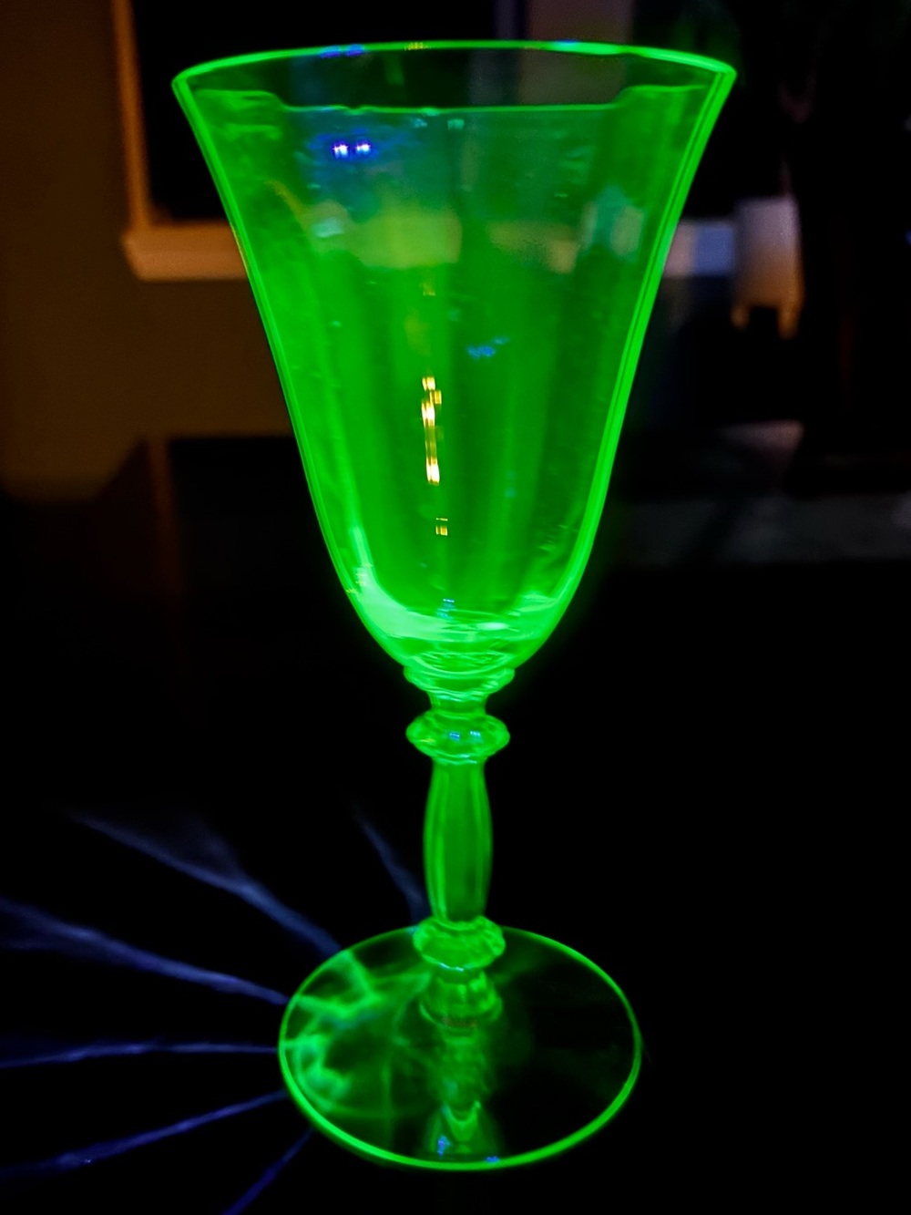 Uranium Glass Wine Glass